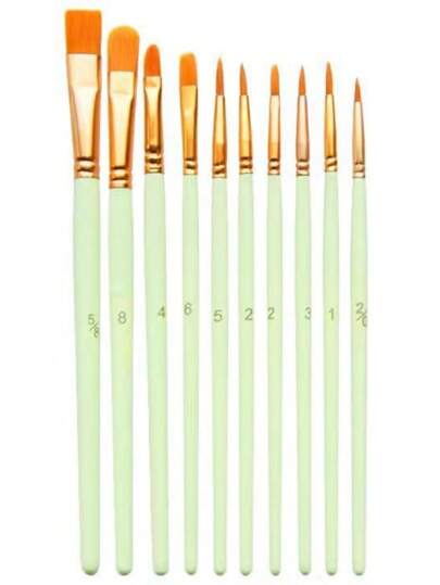 10pcs Two Tone Paint Brush, Professional Multi-Purpose Oil Painting Brush For Fine Detailing, Art Painting Back To School,Back To School,School Supplies