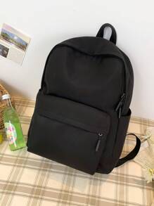 Balo cổ điển cỡ trung màu đen có dây đeo có thể điều chỉnh cho trường học, Túi sau màu đen dung tích lớn, thời trang, tiện dụng, chức năng chống trộm, có thể đựng điện thoại di động, máy tính bảng, iPad, ngăn đựng máy tính, dung tích lớn, thích hợp cho du lịch, du lịch, đi chơi, ngoài trời, trở lại trường, sinh viên cao đẳng thư viện, người trẻ, con gái, học sinh trung học phổ thông, di động, nhẹ, thích hợp cho nữ sinh trung học, hoàn hảo cho trở lại trường, đại học, trường trung học cơ sở, trường trung học phổ thông, ngày đầu tiên đi học - màu đen - Xem 1