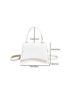 Mini Novelty Bag Crocodile Embossed White Flap For Daily - White - View 3