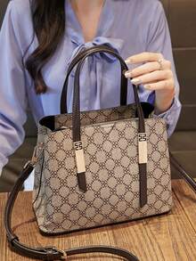 CORALDAISY 滿版圖案方包雙把手優雅辦公 - 彩色 - 查看 3