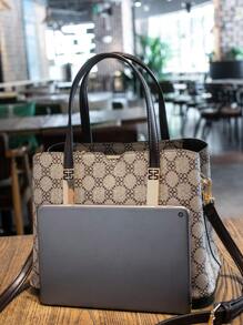 CORALDAISY 滿版圖案方包雙把手優雅辦公 - 彩色 - 查看 5