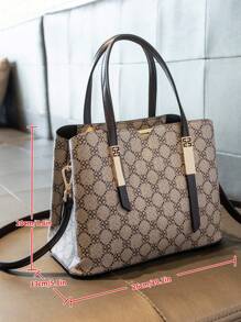 CORALDAISY 滿版圖案方包雙把手優雅辦公 - 彩色 - 查看 6