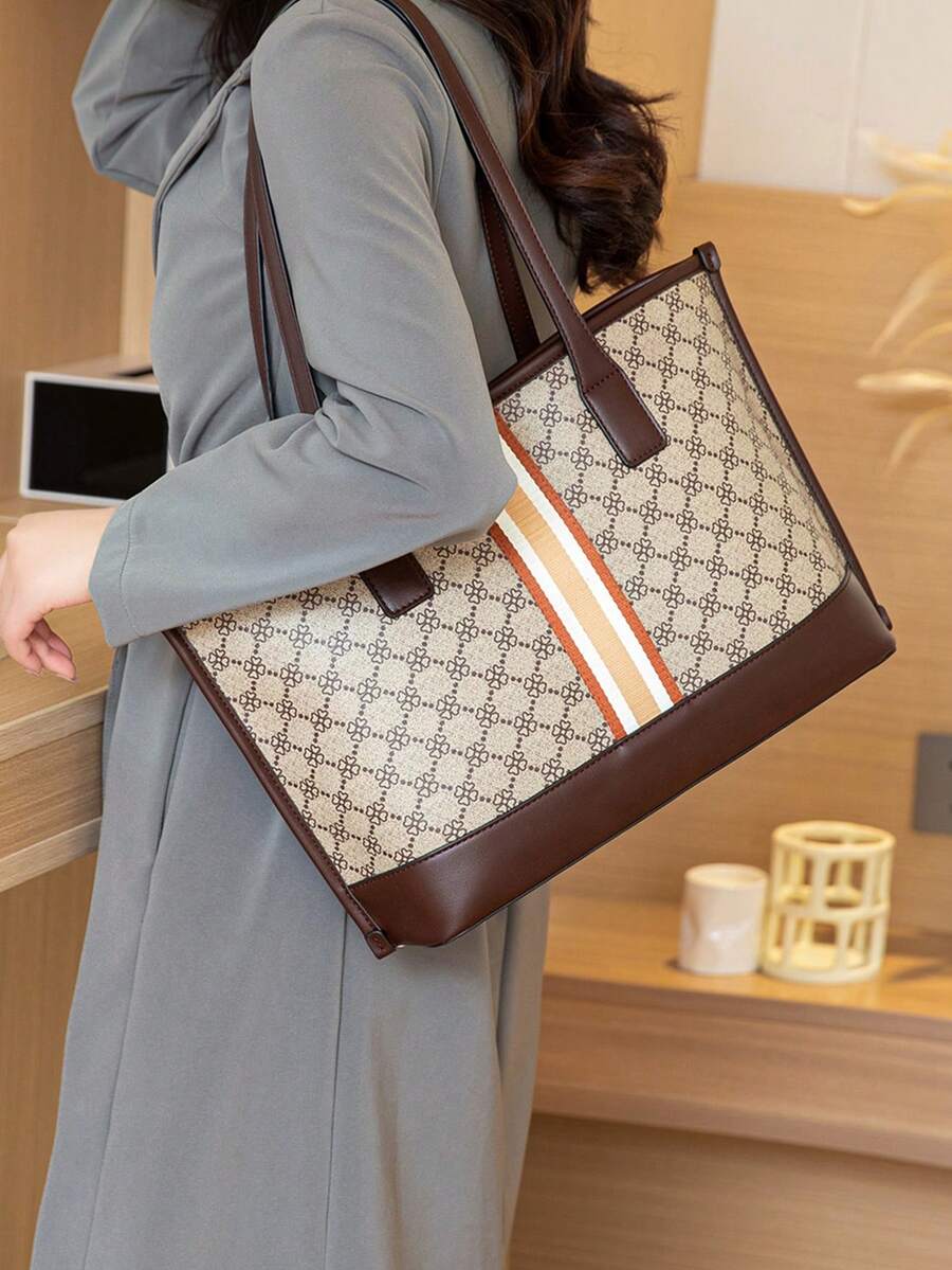 CORALDAISY 時尚滿版圖案大容量單肩托特包 - 彩色 - 查看 1