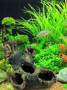 1 đồ trang trí hình gỗ cho bể cá để trang trí - màu nâu - Xem 1