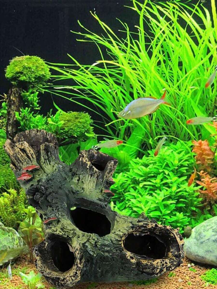 1 đồ trang trí hình gỗ cho bể cá để trang trí - màu nâu - Xem 1