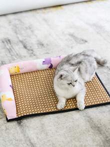 1入組卡通獨角獸圖案寵物墊適用於貓和狗狗適合夏天 - 彩色 - 查看 2