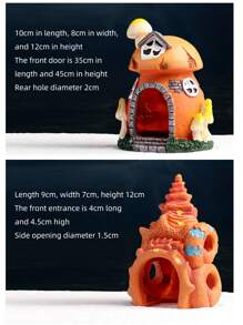 1個貝殼蘑菇屋水族箱裝飾品 - 彩色 - 查看 4