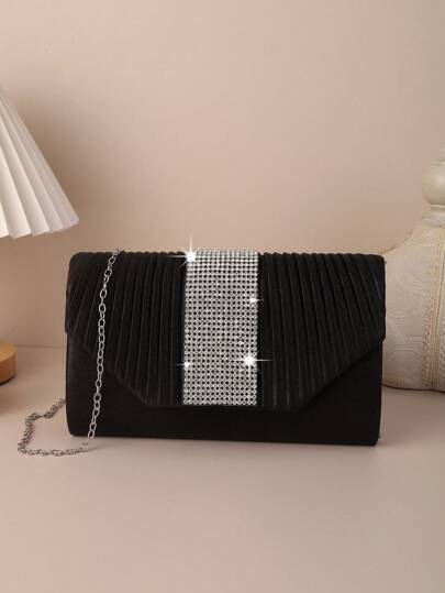 حقيبة لامعة بفرقعة اللمعان الباهر، والخرز والترف الرائع، حقيبة مساء بتفاصيل مطوية وزينة بالراينستون وفرقة أرجوانية للفتاة ، المرأة ، العروس والمناسبات المختلفة مثل الحفلات, الأعراس, الحفلات المدرسية, العشاء / العشاء الراقي والمناسبات الخاصة