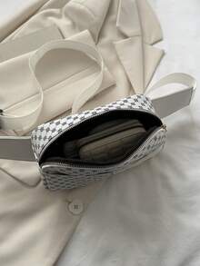 幾何樣式腰包PU皮革前口袋 - 白色 - 查看 4