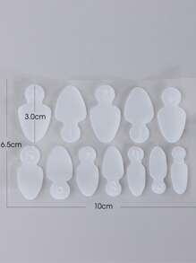 FULL BEAUTY 1片装双面美甲模具硅胶垫法式美甲可重复使用模具美甲延长工具，美甲用品，美甲工具，美甲艺术工具，返校季，美甲，美甲工具（适用于按压式美甲片） - 無色 - 查看 3