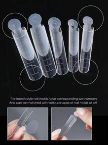 FULL BEAUTY French Dual Nail Form, 1sheet Silicone French Line Guides False Tip For Extension Nail Mold,Nail Supplies,Nail Tools,Nail Art Tools,Back To School,Nails,Nail Tools For Press On Nails - Clear - View 8