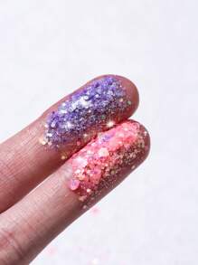 春夏高光澤閃光美甲裝飾混色閃光亮片 Diy 美甲飾品耐用溶劑滴膠 - 彩色 - 查看 4