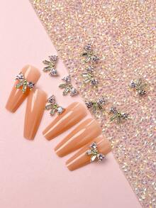 10入組水鑽蝴蝶結設計美甲飾品 - 粉色 - 查看 2