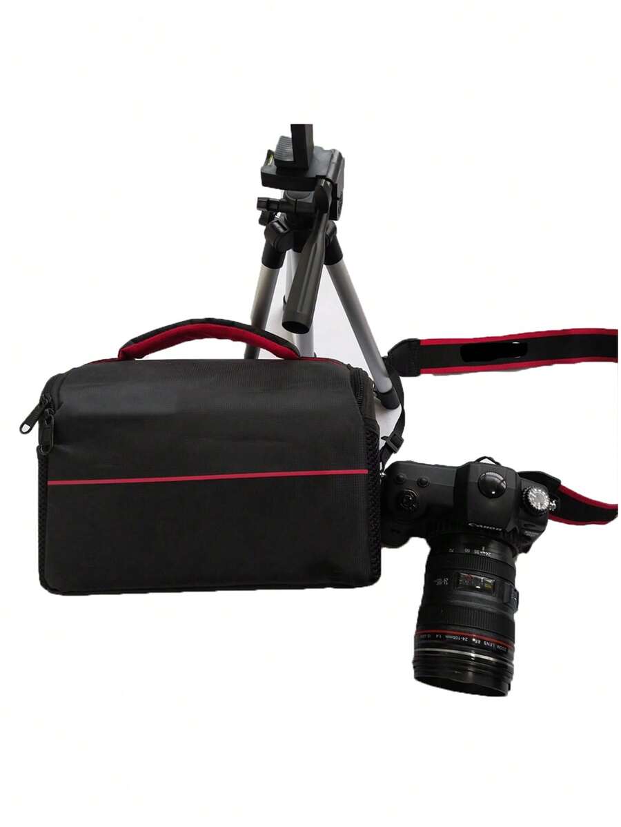 Contrast Piping Túi kỹ thuật số Túi đựng máy ảnh có tay cầm phía trên Màu đen Hộp đựng máy ảnh Tương thích với Sony Phụ kiện máy ảnh và ống kính Canon Nikon Tripod Essentials College Dorm Essentials - màu đen - Xem 1