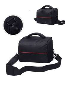 Contrast Piping Túi kỹ thuật số Túi đựng máy ảnh có tay cầm phía trên Màu đen Hộp đựng máy ảnh Tương thích với Sony Phụ kiện máy ảnh và ống kính Canon Nikon Tripod Essentials College Dorm Essentials - màu đen - Xem 5