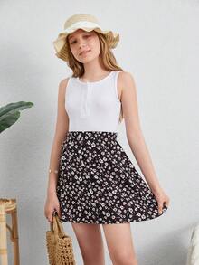 RueChic 青少年女孩碎花半身裙