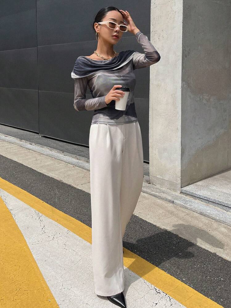 DAZY Women Solid Color Daily Wear Straight Leg Pants,Women Dress Pants - Apricot - View 7