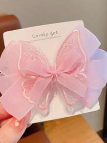 2个女童网纱蝴蝶结发夹（包装款式随机） - 彩色 - 查看 2