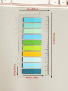 1pc 200-Sheet Pet Sticky Note For Students, Office, Labeling, Categorization - Multicolor - View 3