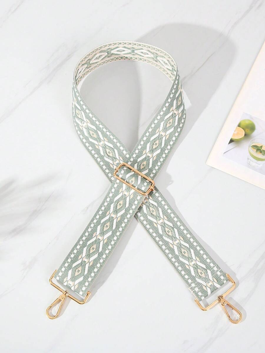 Correa De Bolso Cruzado Con Estilo Jacquard, Correa De Bolsa De Mano De 5 Cm De Ancho, Correa De Hombro Ajustable Y Reemplazable - Multicolor - Ver 1