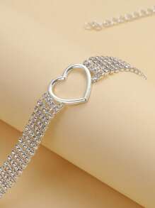 1 Dây Chuyền Choker Trái Tim Đính Đá Quyến Rũ Dành Cho Nữ Dự Tiệc - Bạc - Xem 2