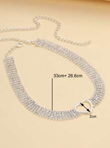 1 Dây Chuyền Choker Trái Tim Đính Đá Quyến Rũ Dành Cho Nữ Dự Tiệc - Bạc - Xem 6