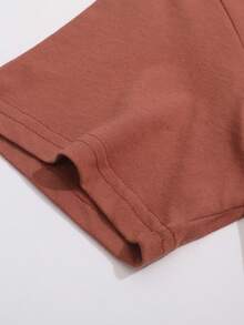 SHEIN LUNE Áo thun nữ Hoạt hình Giải trí - Gỗ đỏ - Xem 4
