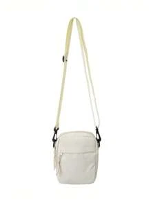 迷你方包 纯色 男士休闲包 斜挎包 运动包 高中 大学生 旅行 学院 男士斜挎包 男士包 斜挎包 单肩包 侧包 返校 学生 学校用品 秋季邮差包 男士包 圆筒包 复古款 万圣节 圣诞节 - 白色 - 查看 3