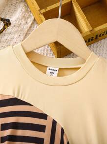 SHEIN Đầm bé gái Bất đối xứng Cắt ra Hình học Giải trí - Nhiều màu - Xem 6