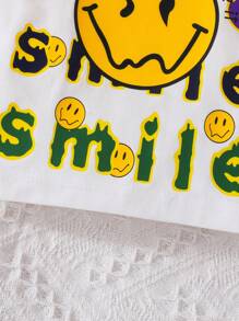 Đứa bé trai Cartoon & Đồ họa chữ cái Áo thun & quần đùi - Đen và trắng - Xem 5