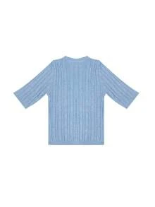 Top con bordado tejido de cable - Neblina azul - Ver 2