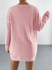 SHEIN EZwear Drop Shoulder Open Front Coat & Tube Top & Shorts - Baby Pink - View 2