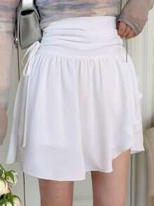 DAZY Drawstring Side Ruched Skirt