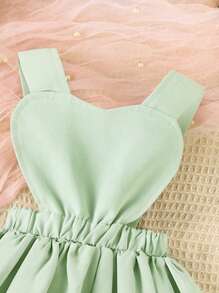 Đầm em bé màu trơn - màu xanh lá - Xem 3