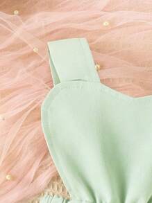 Đầm em bé màu trơn - màu xanh lá - Xem 4