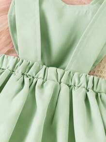 Đầm em bé màu trơn - màu xanh lá - Xem 5