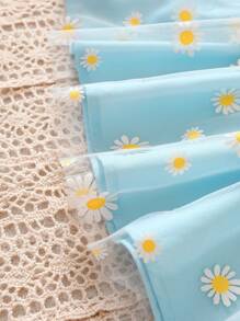 Baby Floral Print Ruched Cami Dress - Baby Blue - View 6