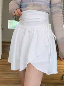 DAZY Drawstring Side Ruched Skirt