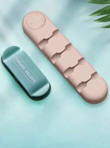 1pc Silicone Bear Pattern Data Cable Organizer - Pink - View 6