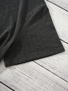 INAWLY Plus Tape & Letter Graphic Tee Graphic Tees Women Tops