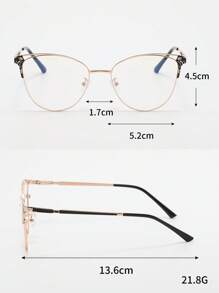 1雙女性貓眼金屬框時尚眼鏡適用於日常生活 - 黑色 - 查看 4