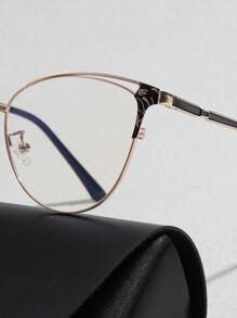 1雙女性貓眼金屬框時尚眼鏡適用於日常生活 - 黑色 - 查看 6