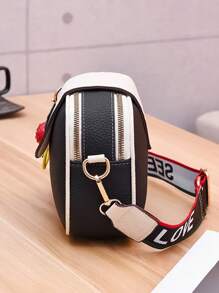 Geantă Dome Color Block Mică, Cu farmec pentru geantă