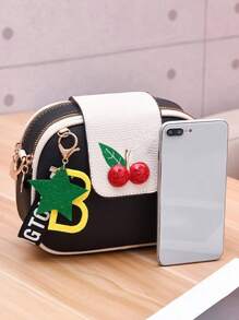 Geantă Dome Color Block Mică, Cu farmec pentru geantă