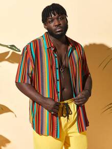 EASEVO 男士條紋印花襯衫 - 彩色 - 查看 6