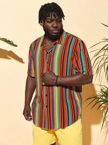 EASEVO 男士條紋印花襯衫 - 彩色 - 查看 7