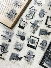 30入組/包蝴蝶和框架圖案什錦貼紙用於DIY工藝複古多用途裝飾貼紙手帳 - 彩色 - 查看 2