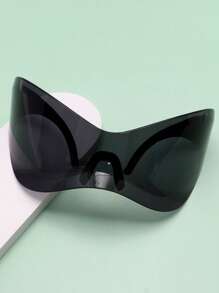 1 Cặp Kính Thời Trang Không Gọng Một Mảnh Cho Nữ Cho Cuộc Sống Hàng Ngày - màu đen - Xem 1