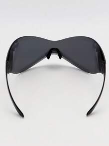 1 Cặp Kính Thời Trang Không Gọng Một Mảnh Cho Nữ Cho Cuộc Sống Hàng Ngày - màu đen - Xem 2