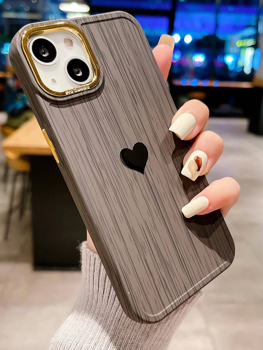 Heart Pattern Anti-fall Phone Case - Grey - View 1